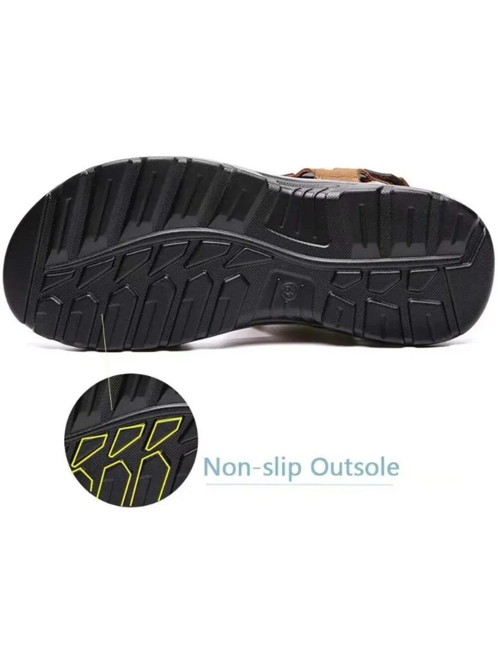 Men's Brown Athletic Sandals Open Toe Hiking Outdoor Non-slip Sandals Casual